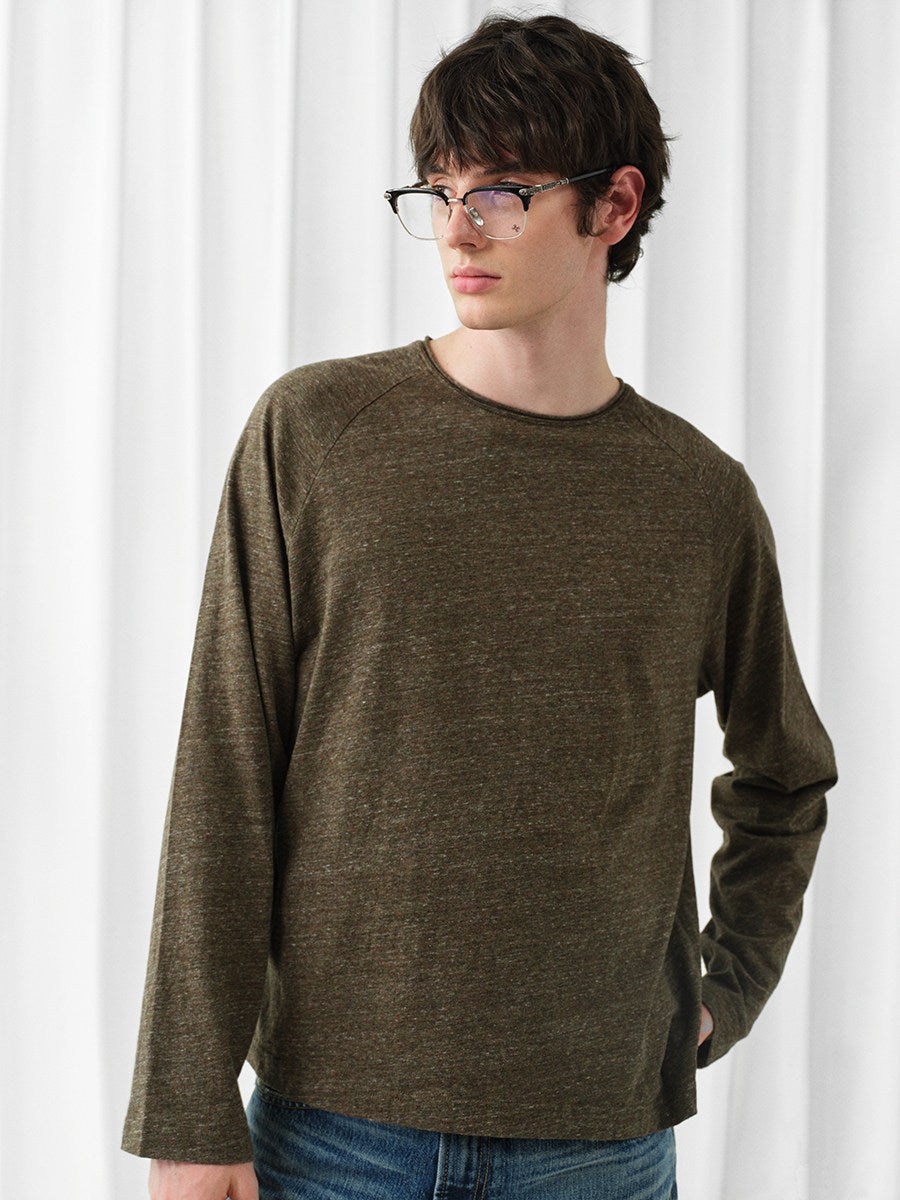 Raglan-Sleeve Roll-Neck T-Shirt