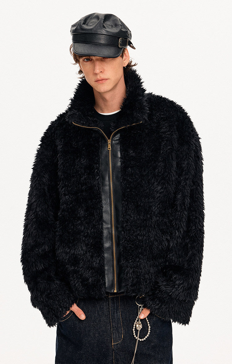 Patchwork Unisex Faux Fur Jacket