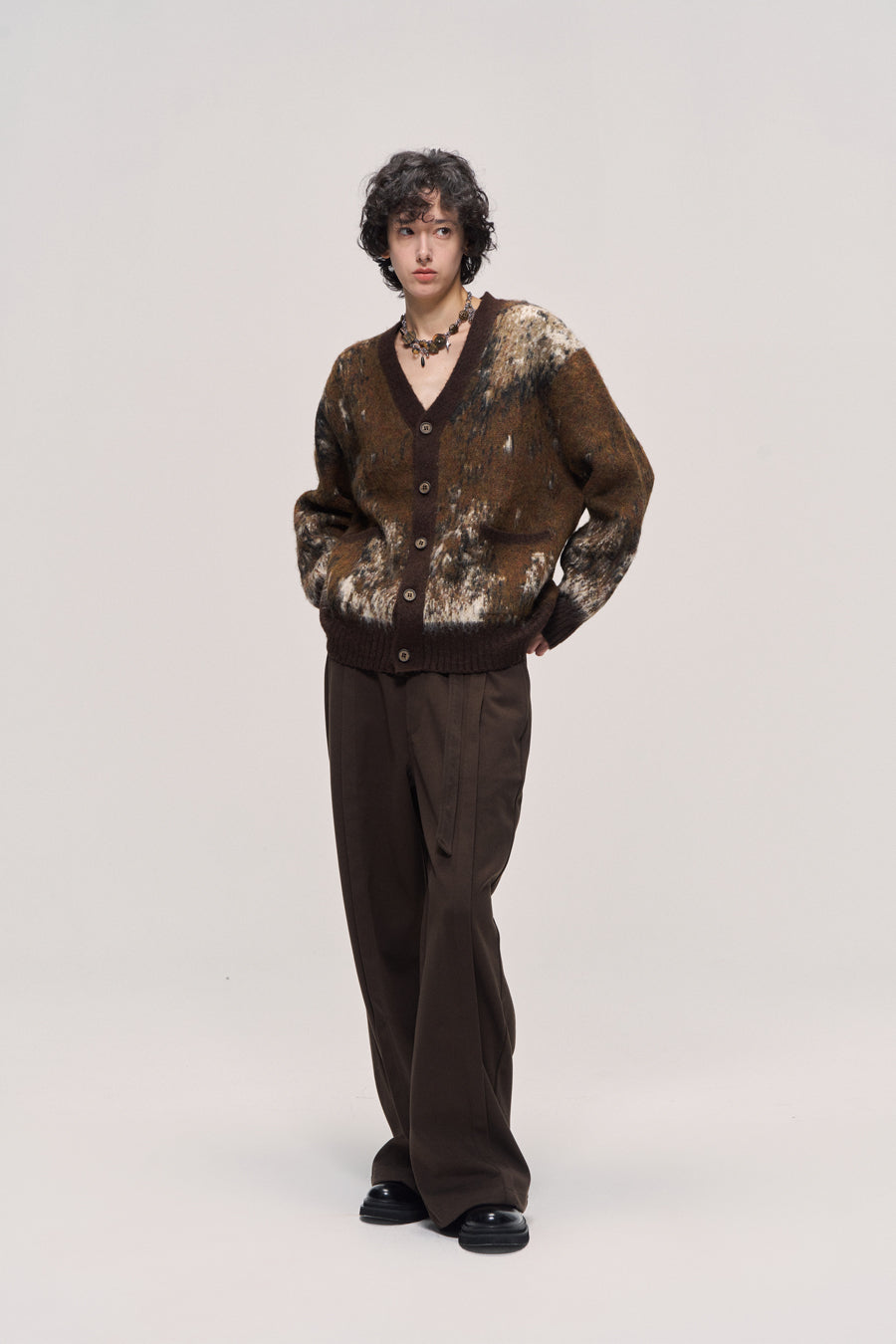 Gradient Wool Blend Cardigan