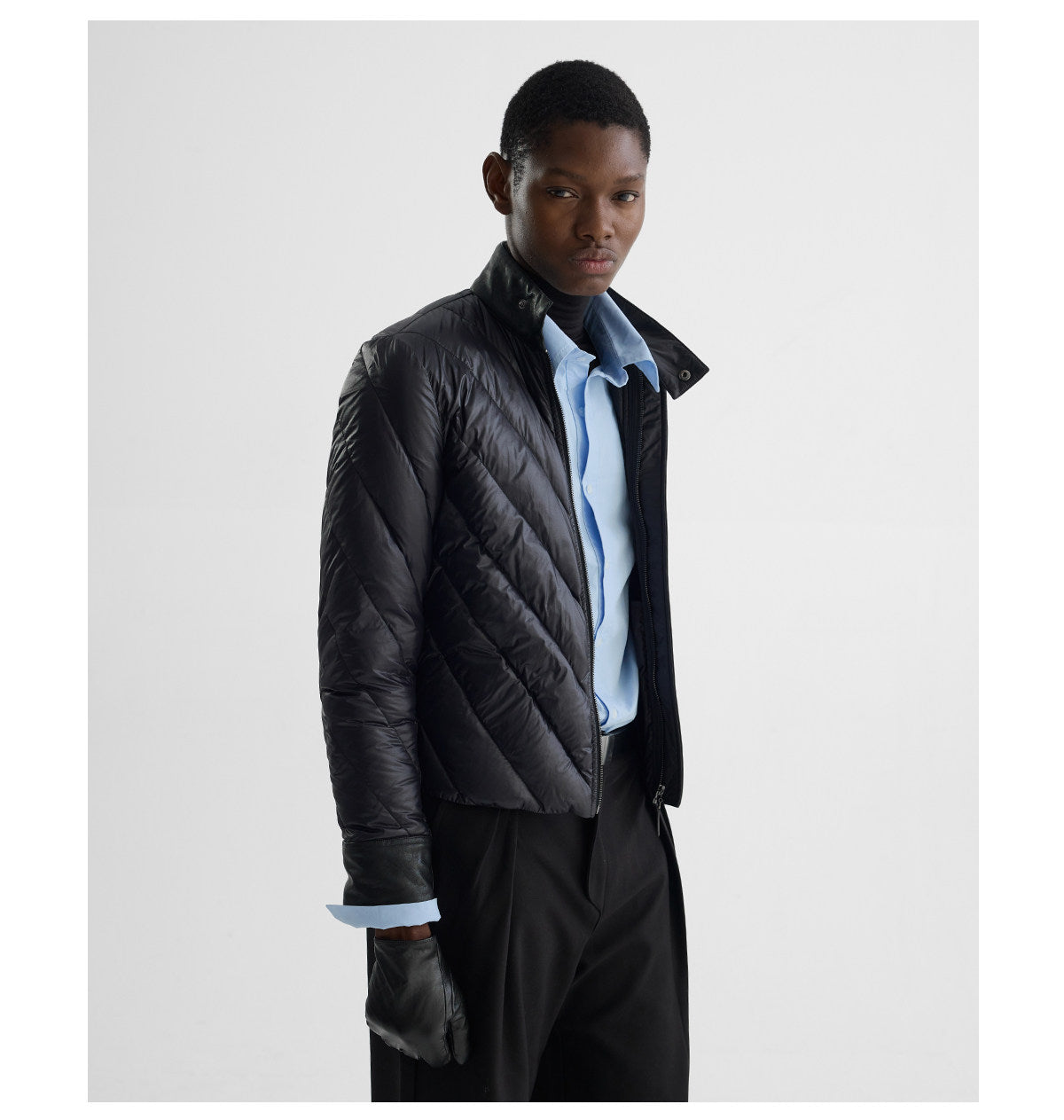 Stitched Radius-Pattern Quilted Down Jacket