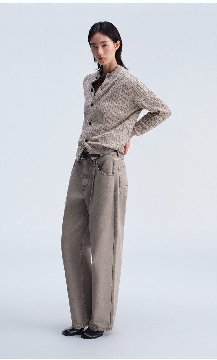 Single-Tuck Denim Pants