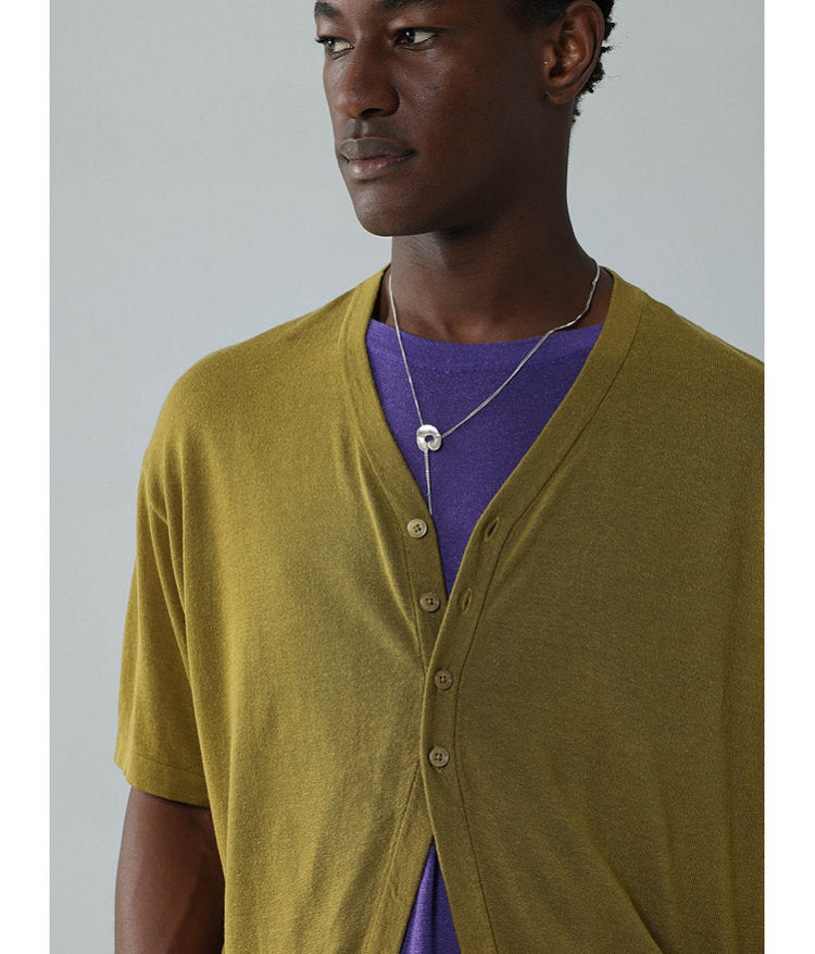 Half-front knit shirt