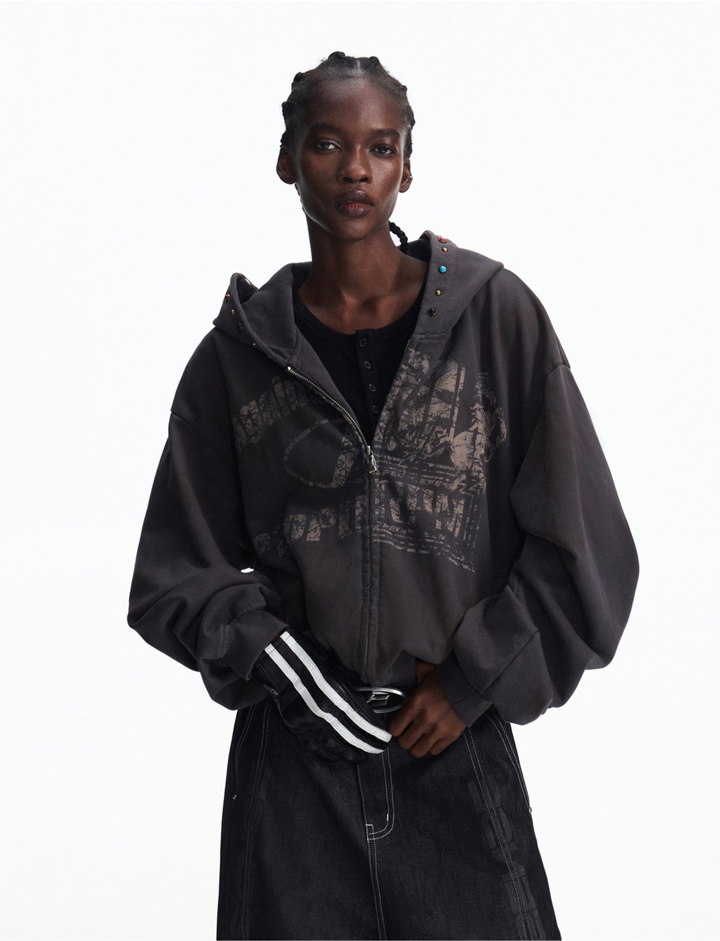 Zip-Up Hooded Sweatshirt