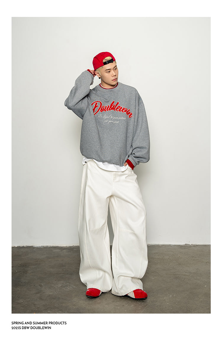 Embroidered Round Neck Sweatshirt