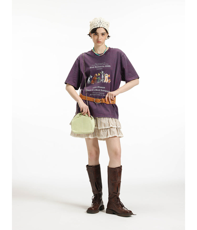 Washed printed T-shirt