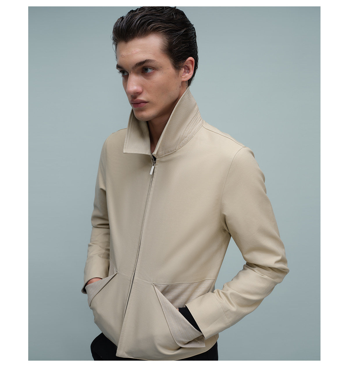 Short Jacket with Turn-Up Pockets