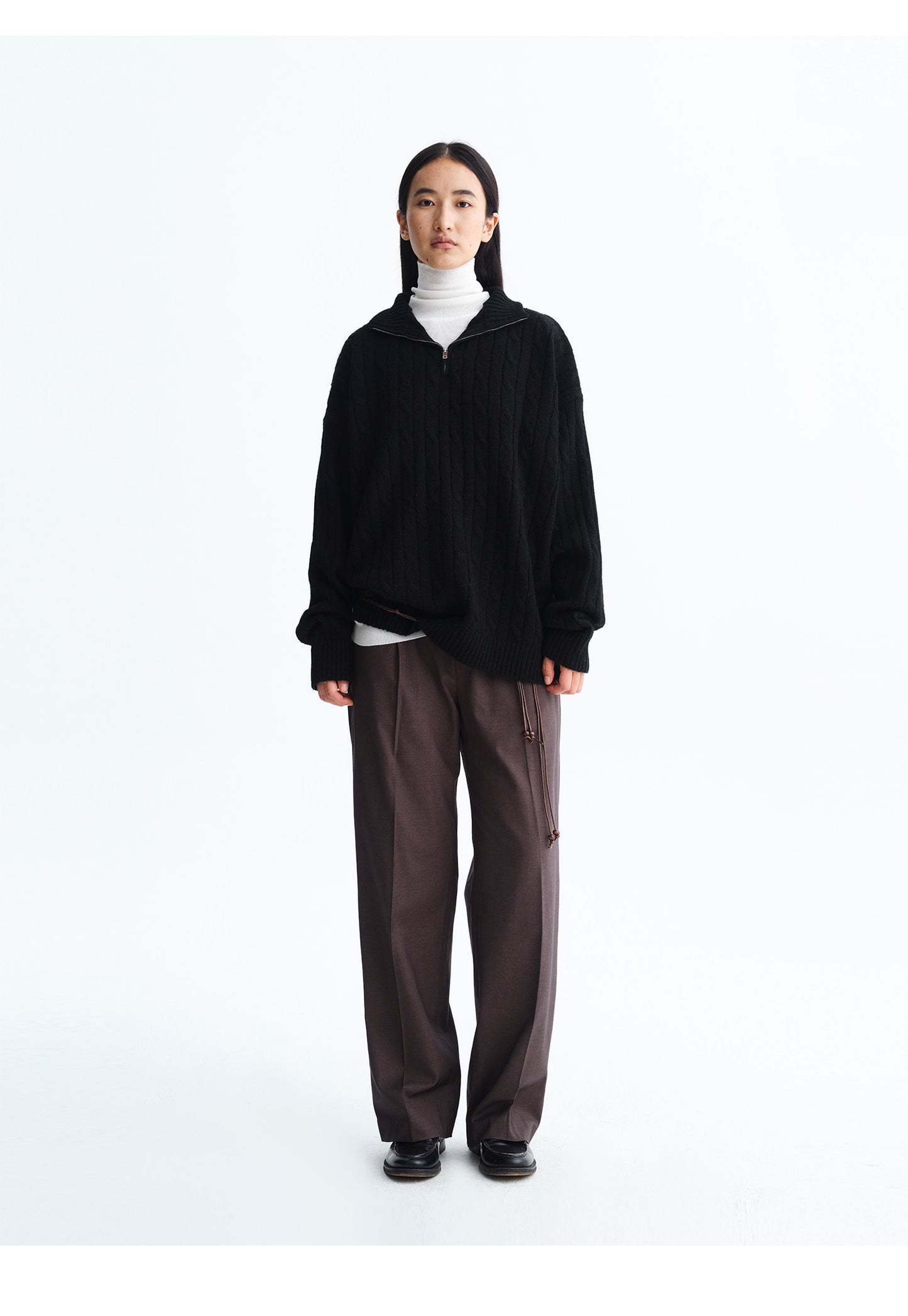 Loose-Fit Half-Zip Sweater