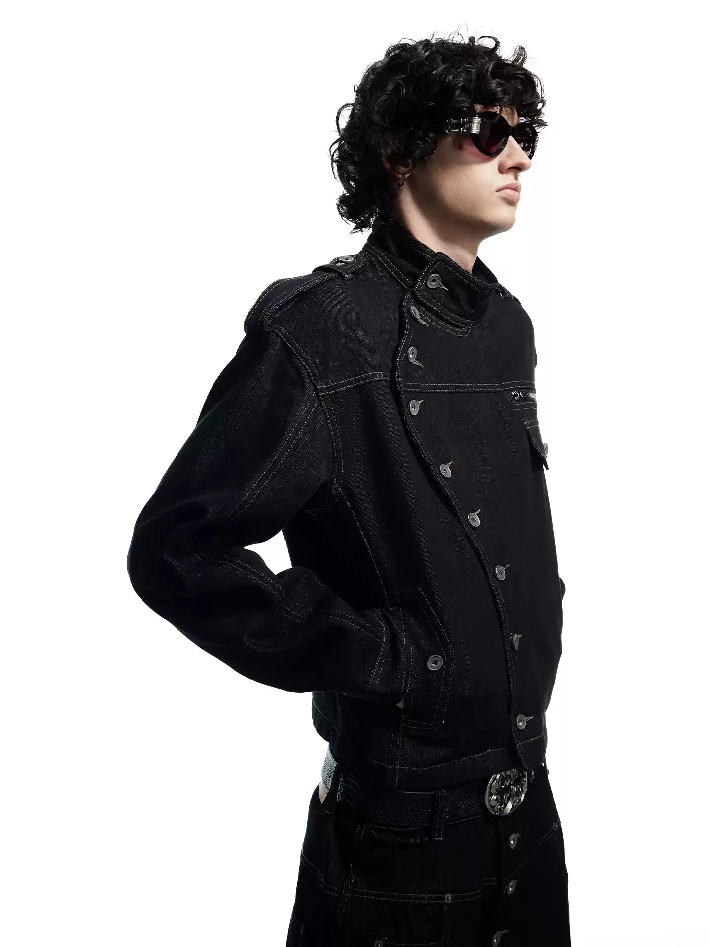 Retro Design Stand Collar Denim Jacket