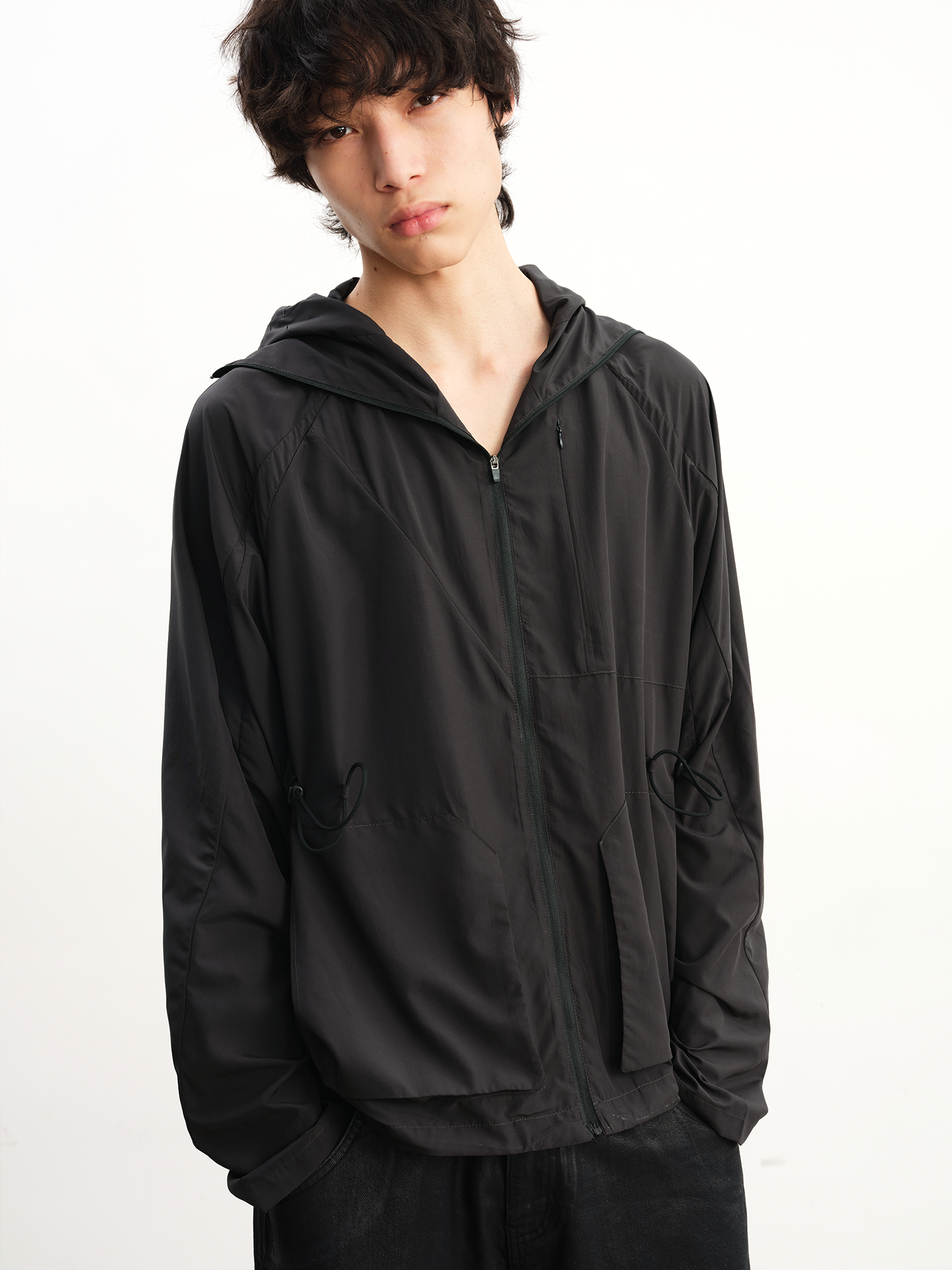 Drawstring Hooded Sun Protection Jacket