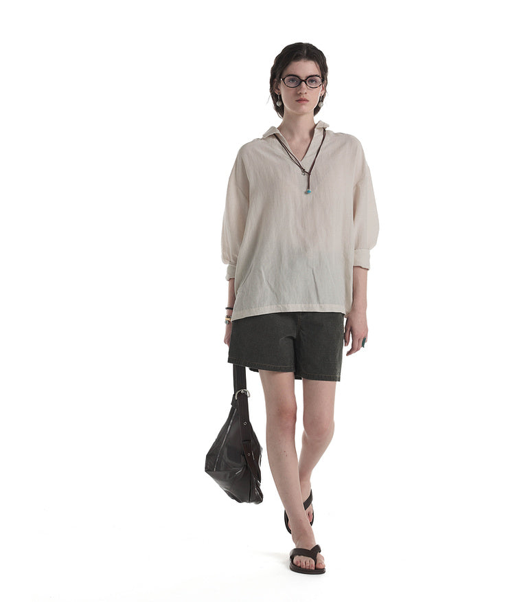 V-neck pullover shirt