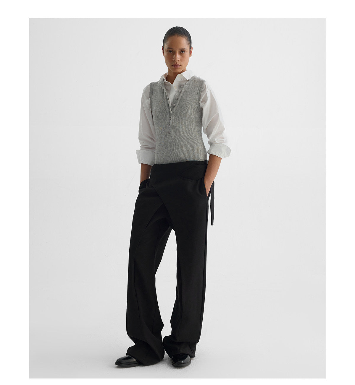 Waistband Wide-Leg Pants