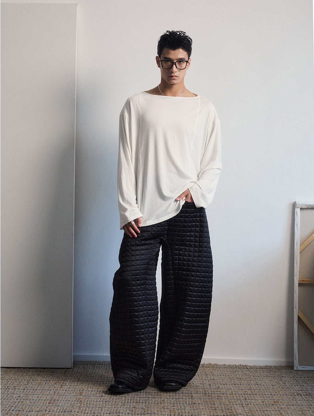 Checkered Cotton Casual Pants
