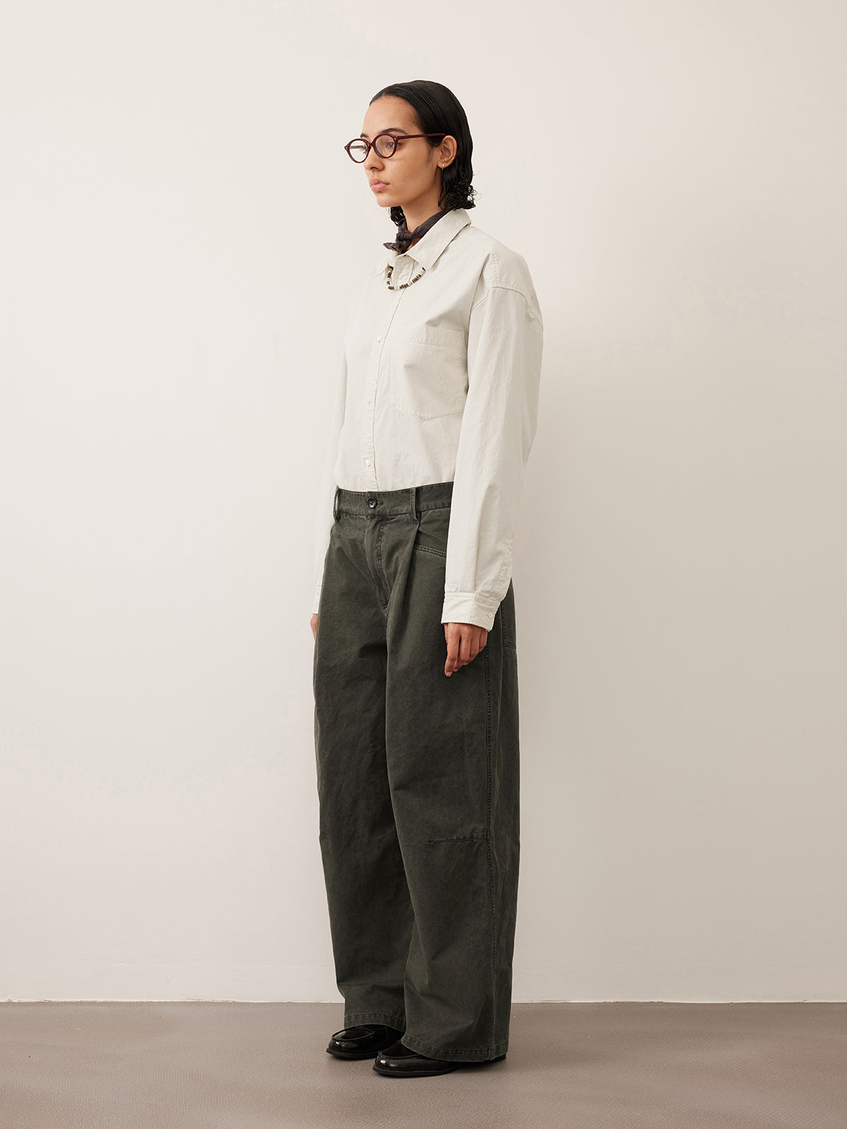 Single Pleated Loose Casual Pants