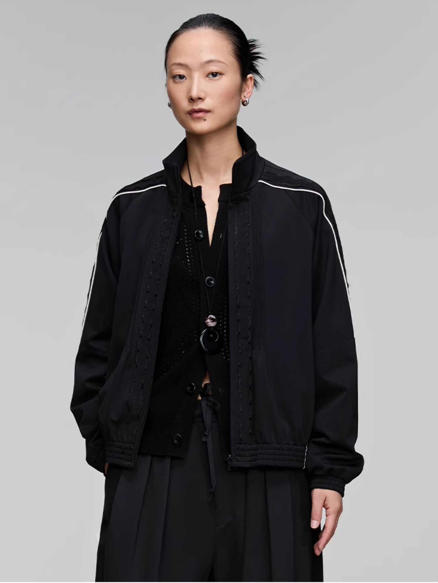 Decorative ribbon sports casual jacket