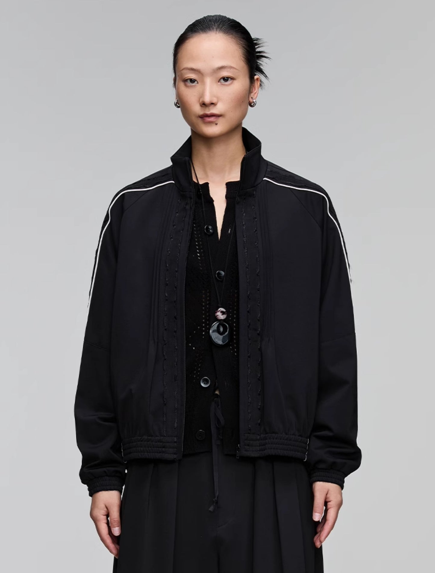 Decorative ribbon sports casual jacket