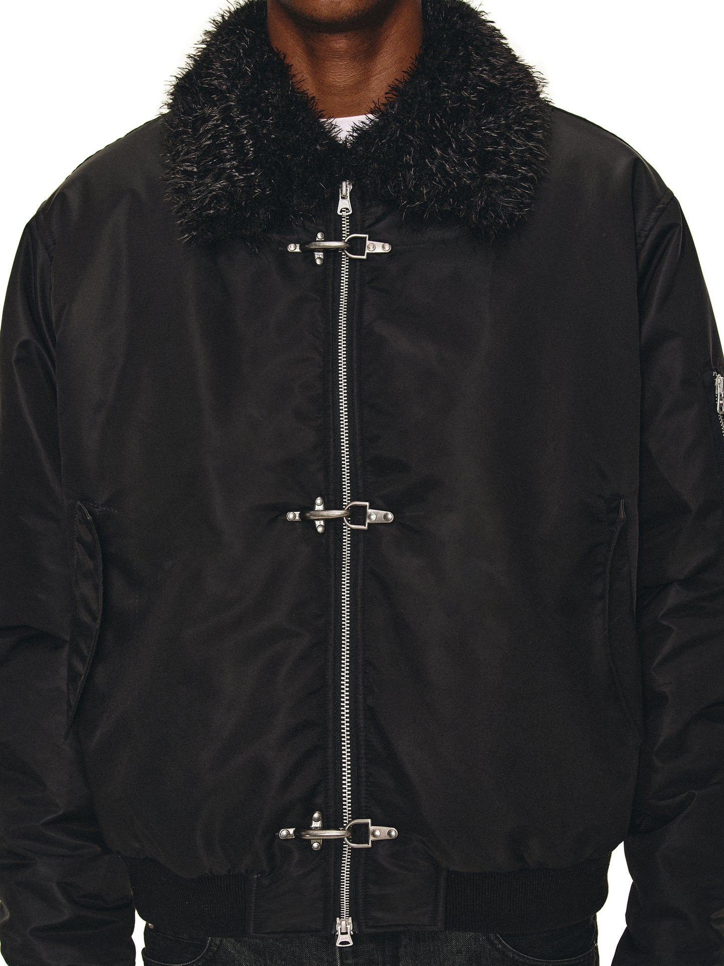 Fleece Collar Bomber Jacket