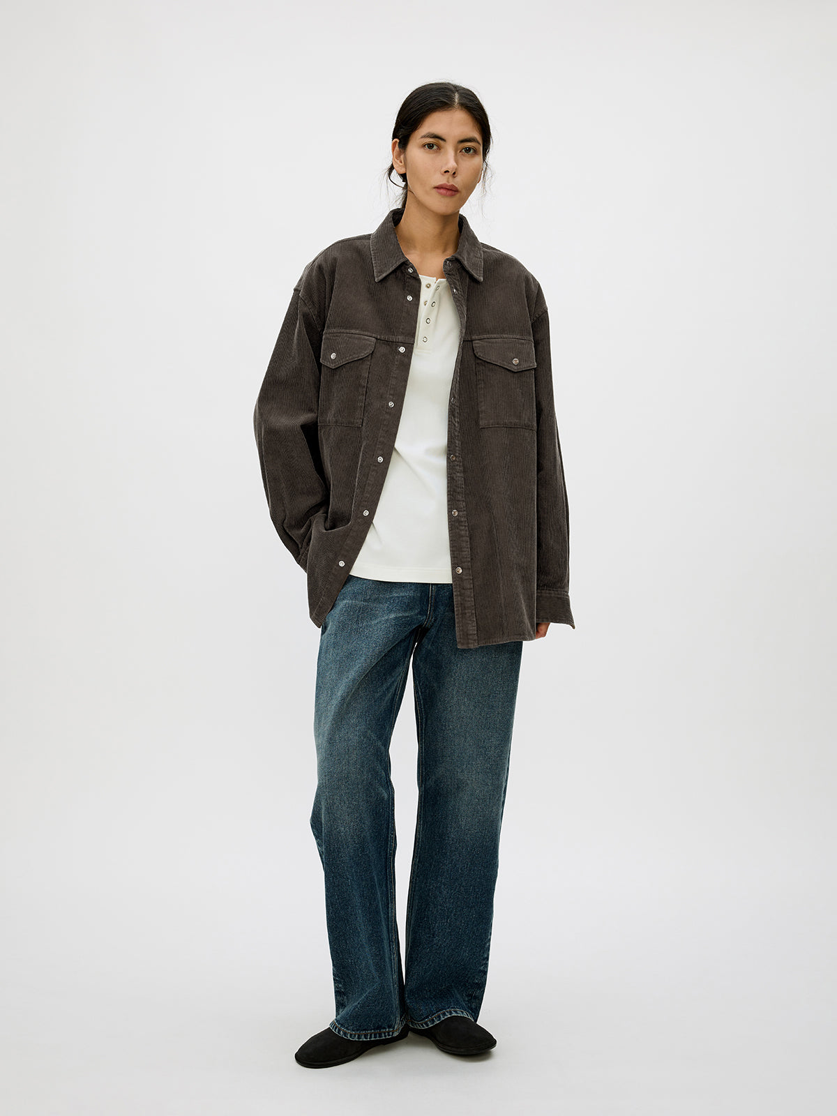 Corduroy Shirt with Pockets