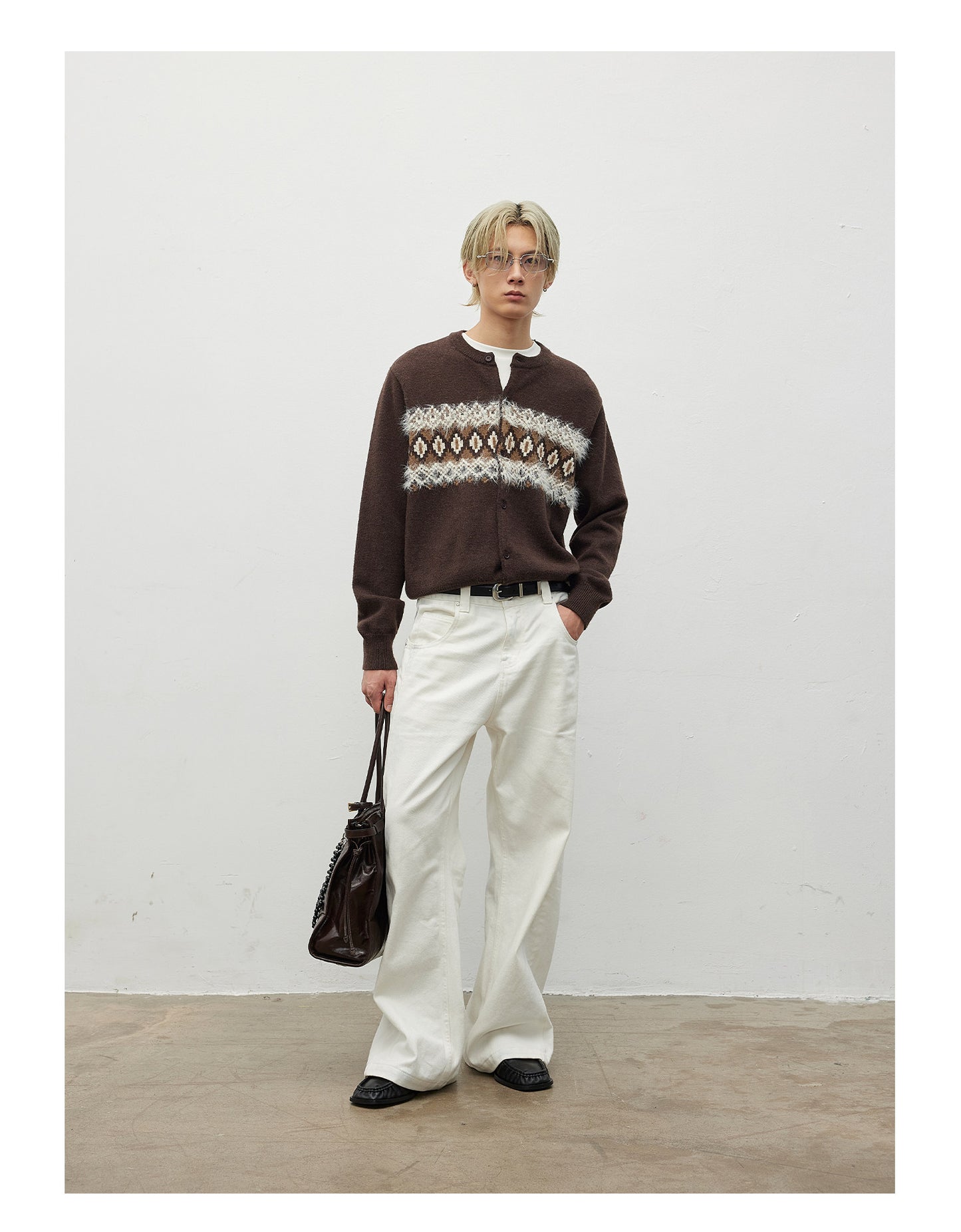 Jacquard Knit Cardigan