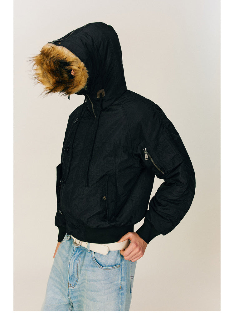 Hooded quilted jacket