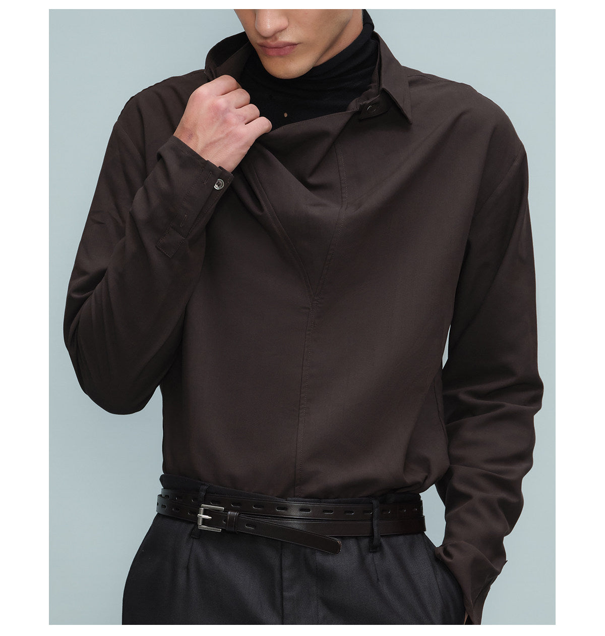 Shirt with Detachable Lapels