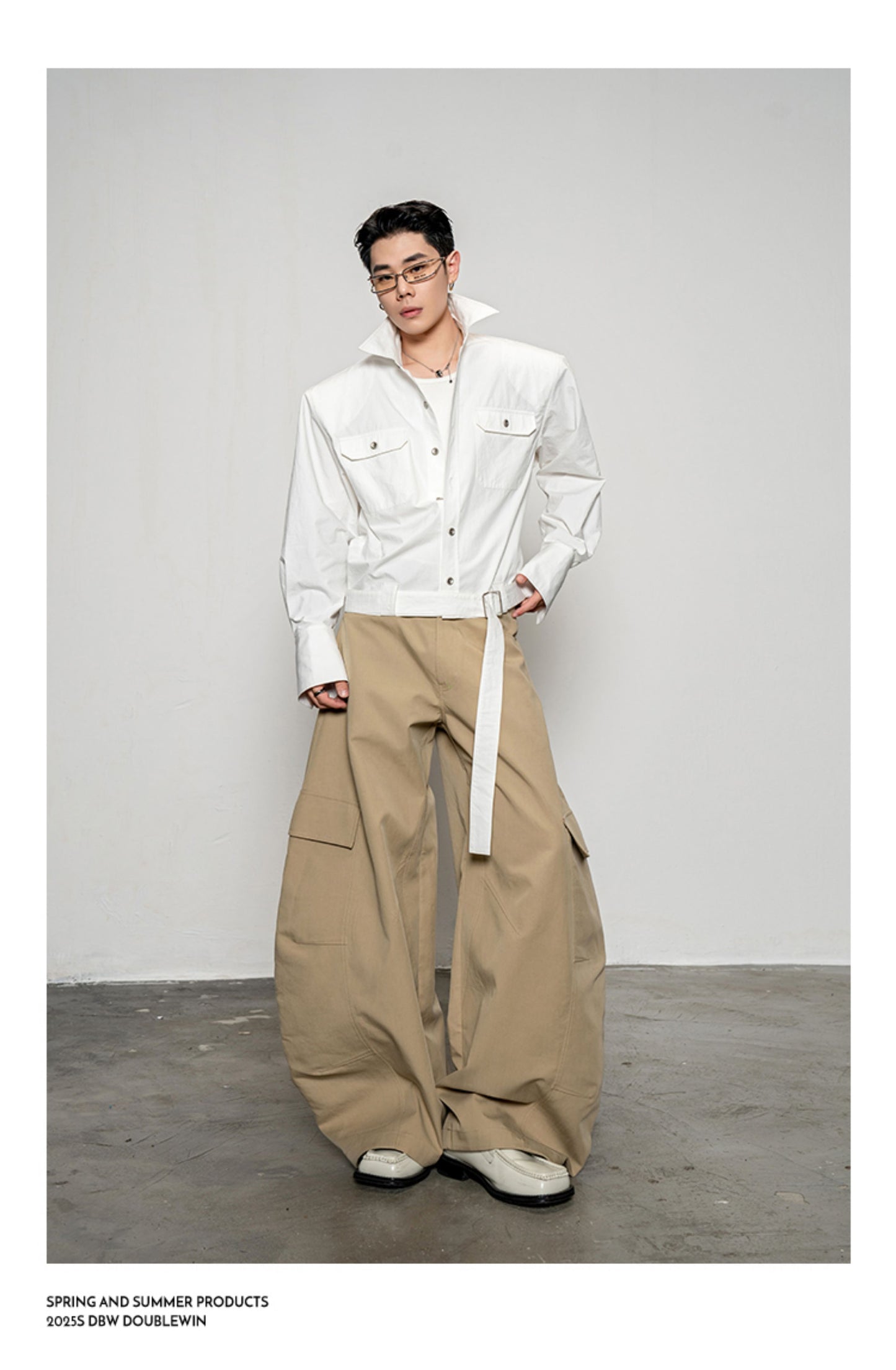 Pleated Textured Short Shirt