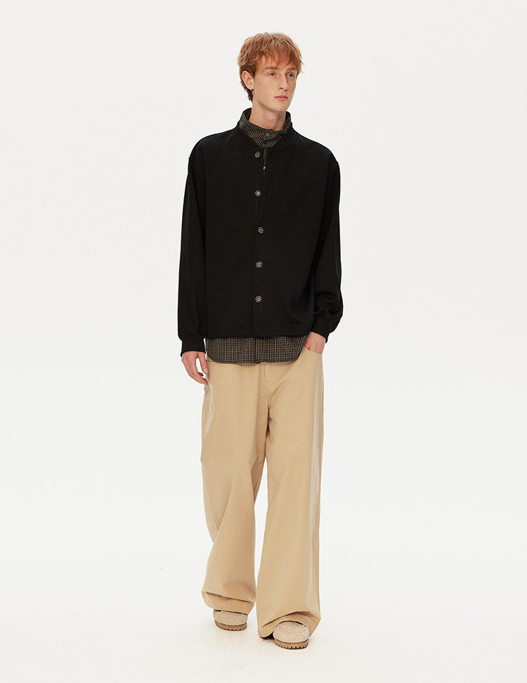 레트로 패치워크 페이크 투피스 셔츠 재킷