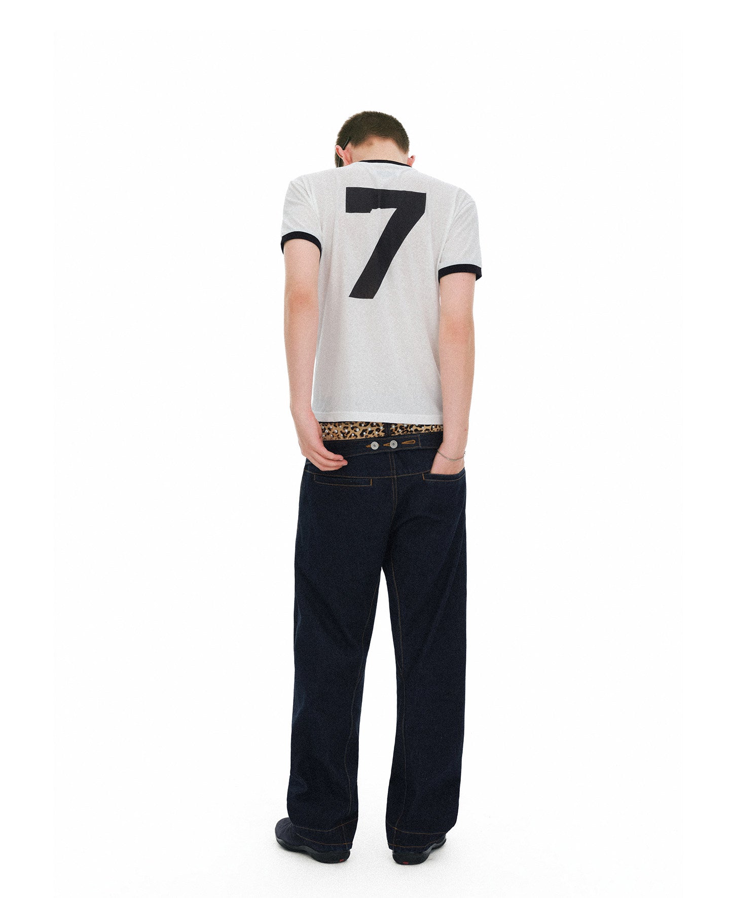 Color-Block Retro Lightweight Linen Jersey T-Shirt