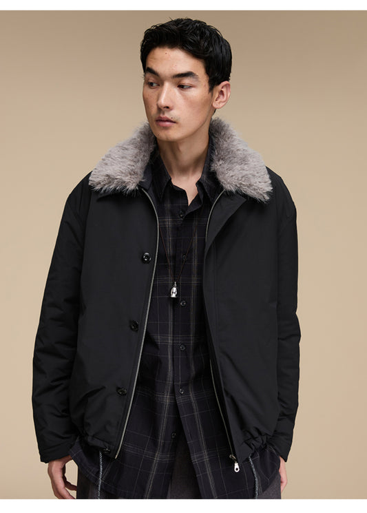 Detachable fur collar Cotton jacket