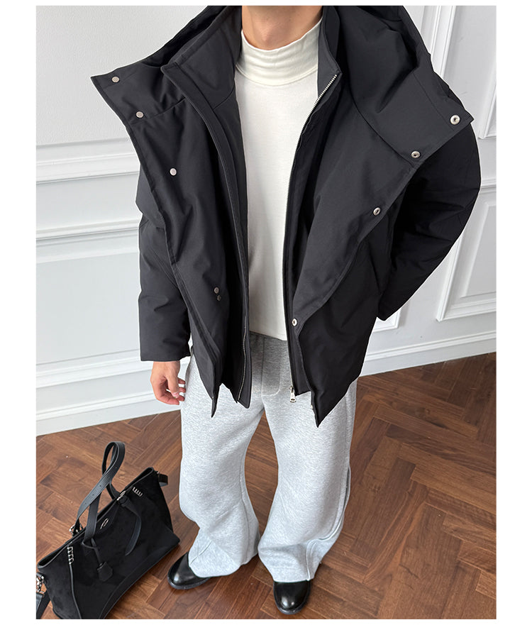 Diagonal-Front Down Jacket