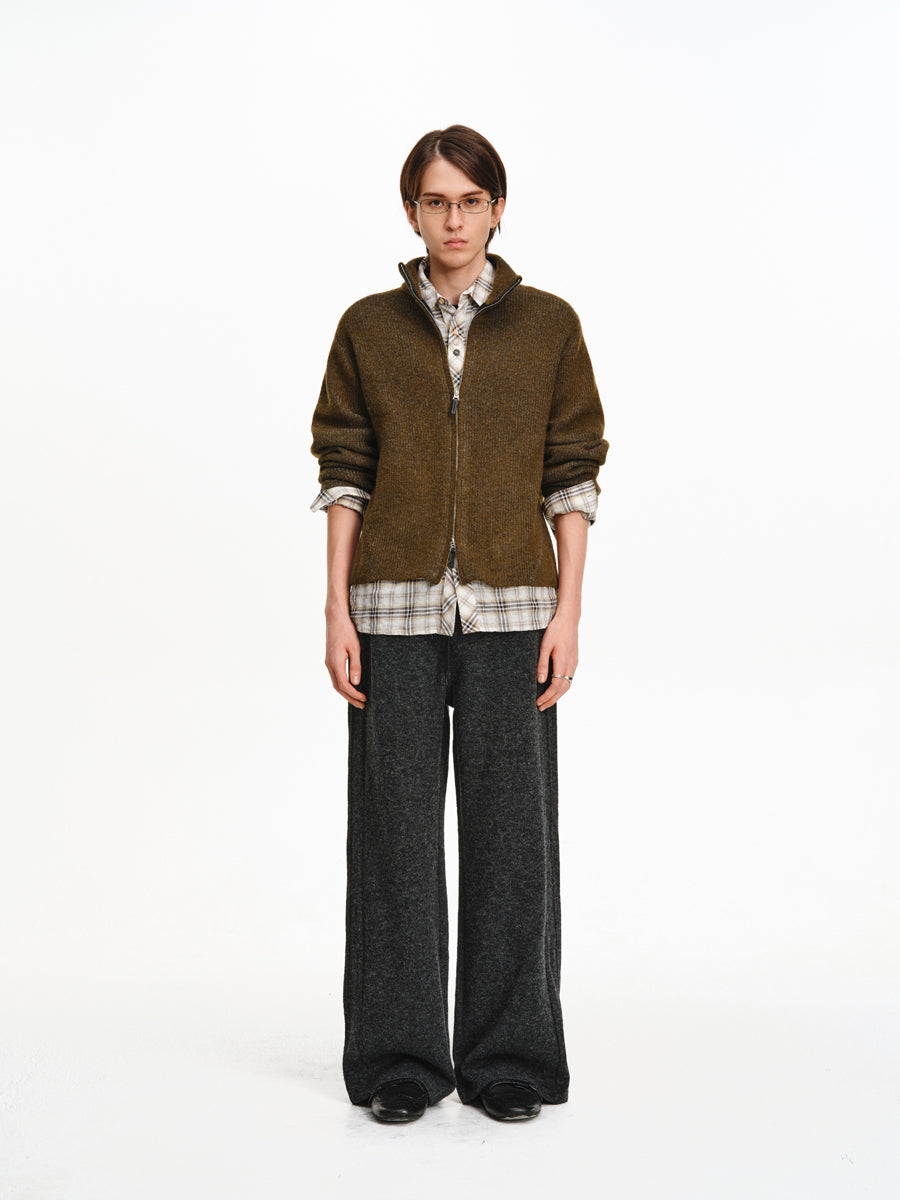 Contrast Textured Rib Cardigan