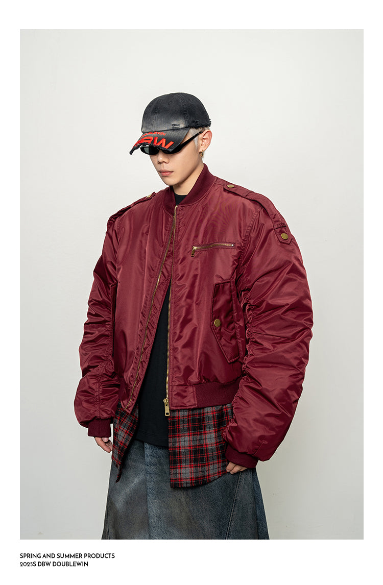 Heavy Contrast Fake Two-Piece Jacket