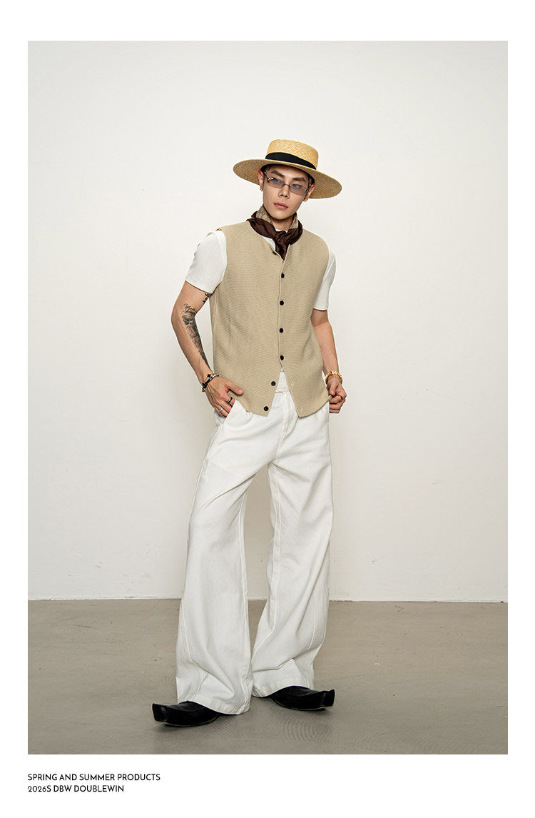 Stylish Straight-Leg White Jeans
