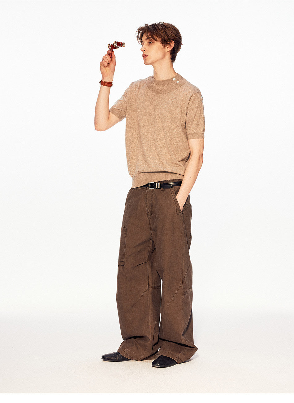 Faux Two-Piece Knit Shirt
