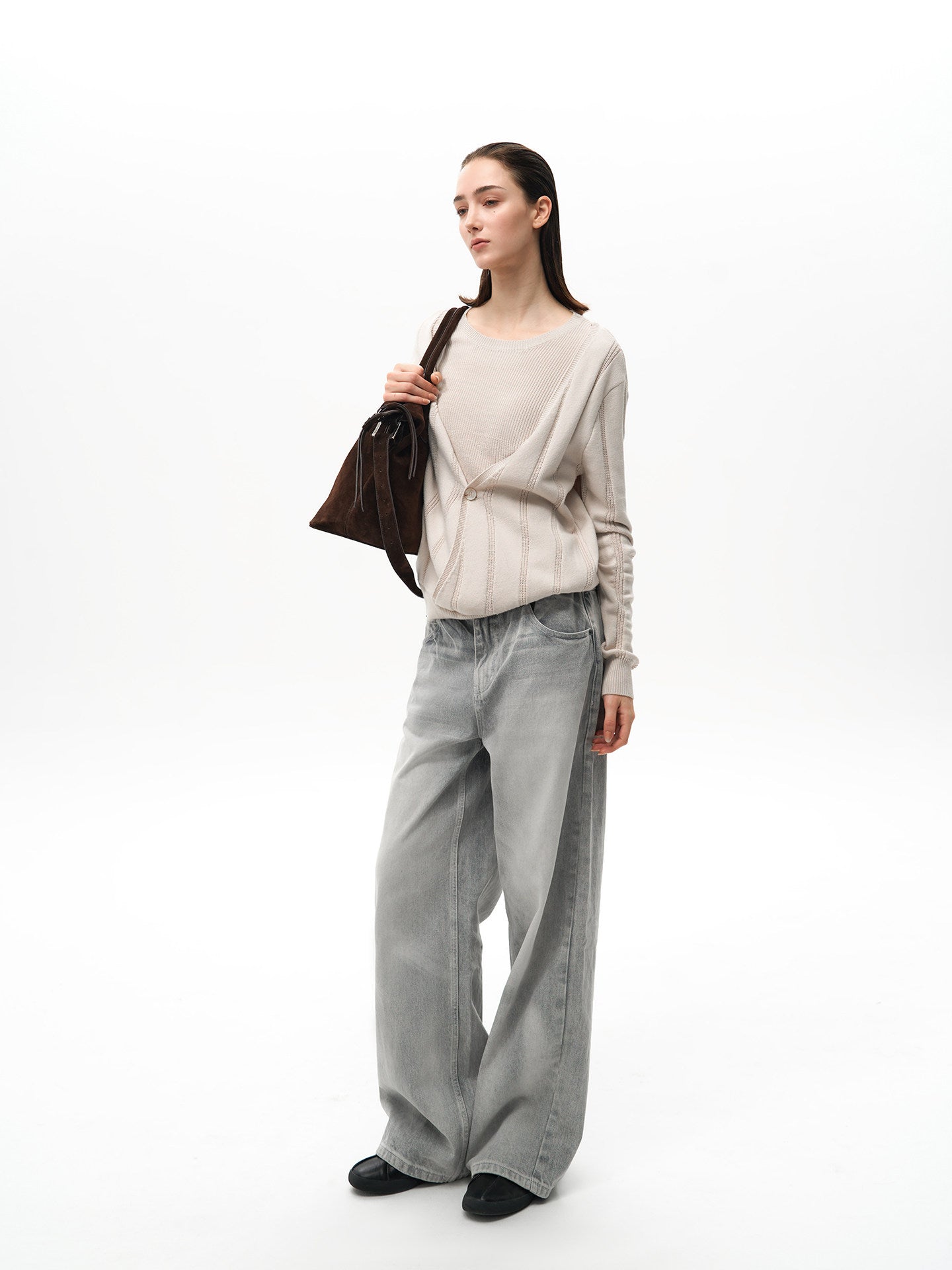 Double-Layer Faux Two-Piece Knit