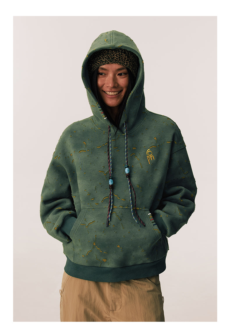 Crack Pattern Hooded Sweatshirt