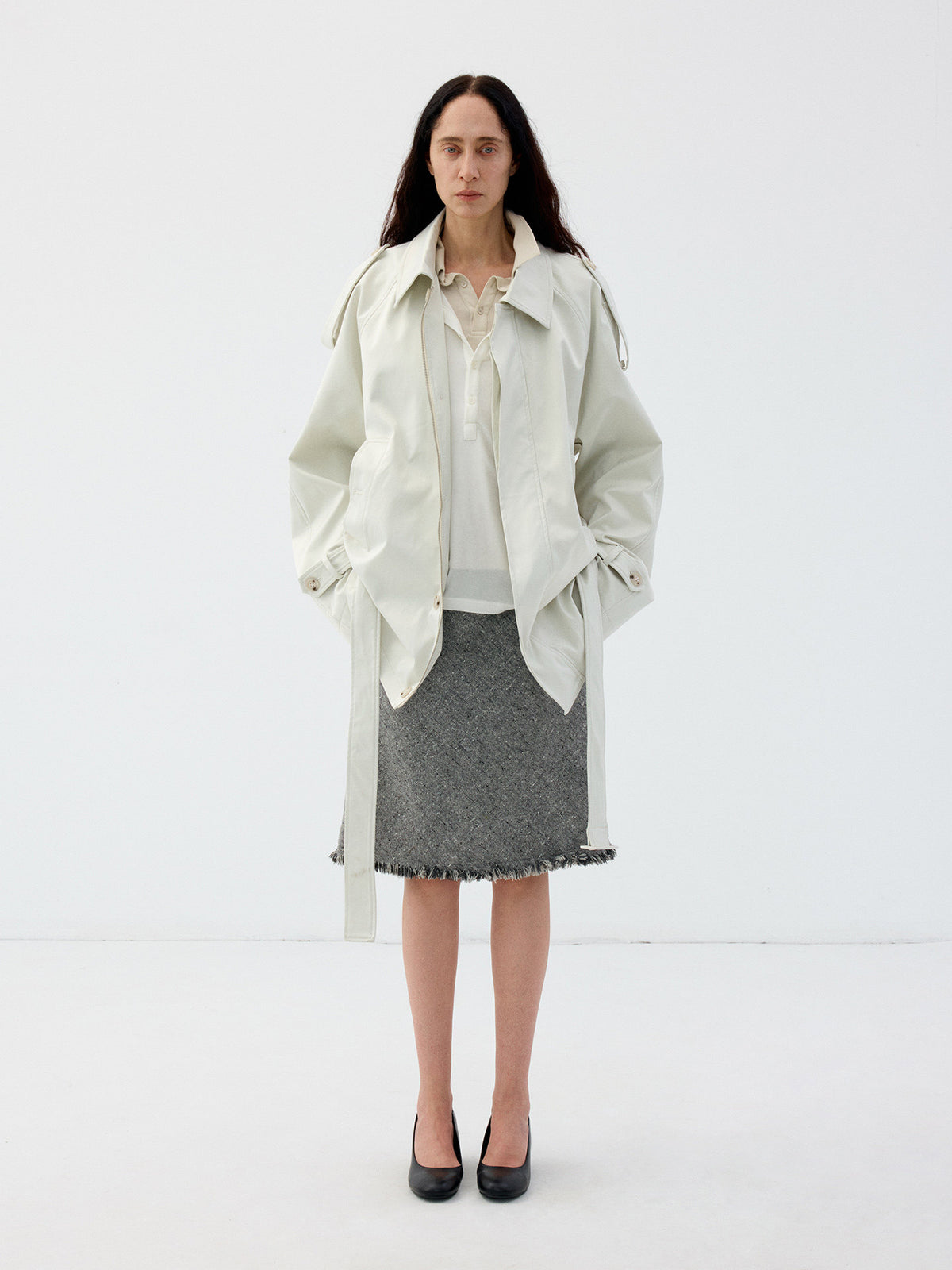 Mid-Length Jacket with a Wrinkle-Resistant Zipper