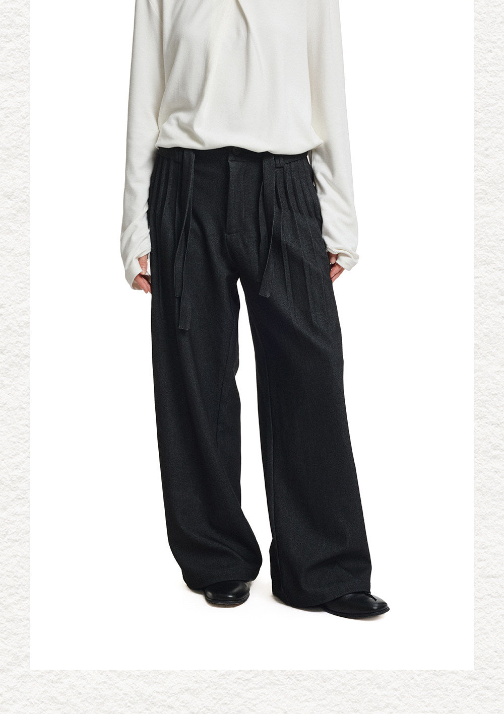A-Line Double-Belt Casual Pants