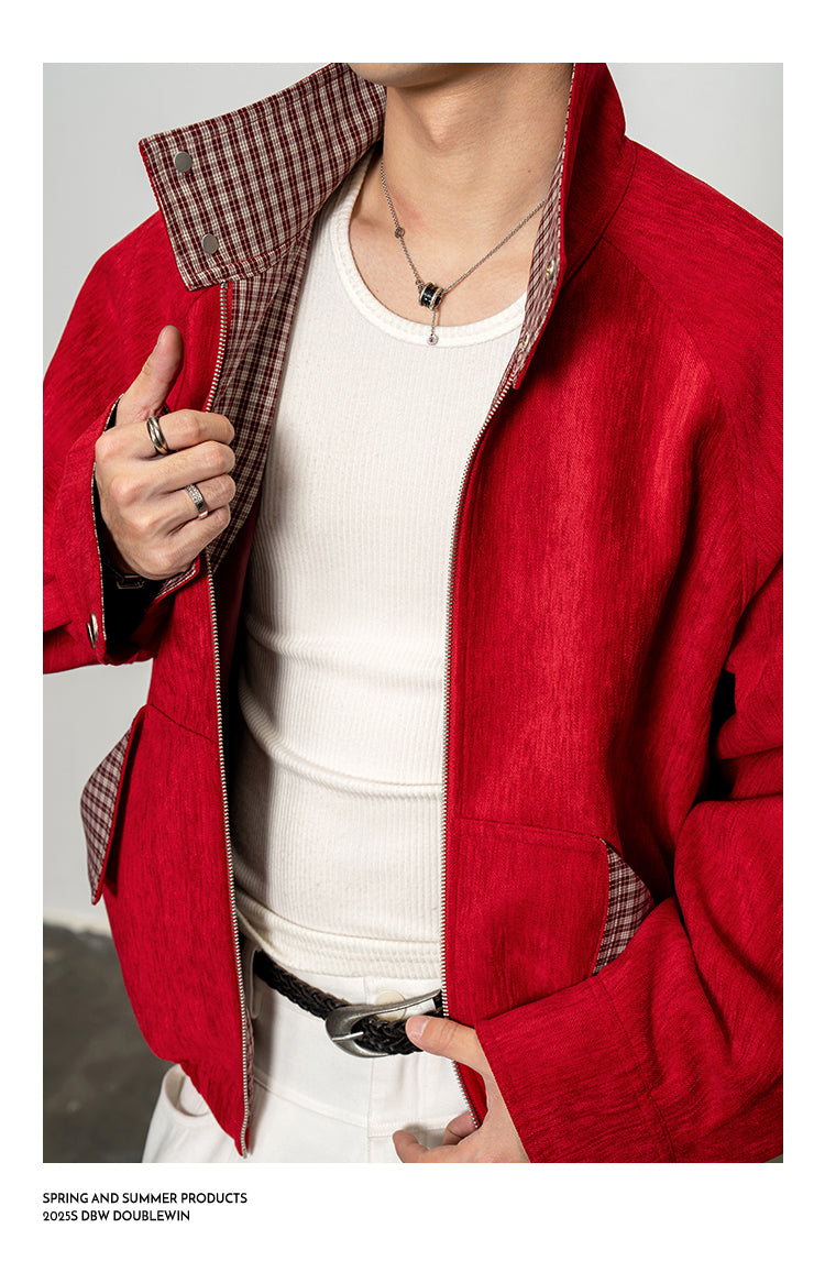 Glossy High-Color Wide Short Jacket