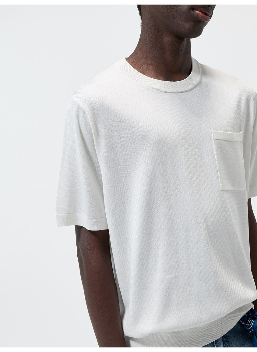 Pocket Crew-Neck Knit Shirt