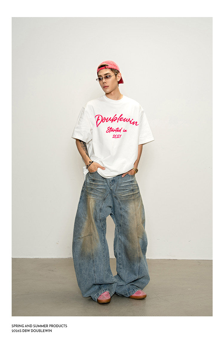 Flock Embroidered T-Shirt