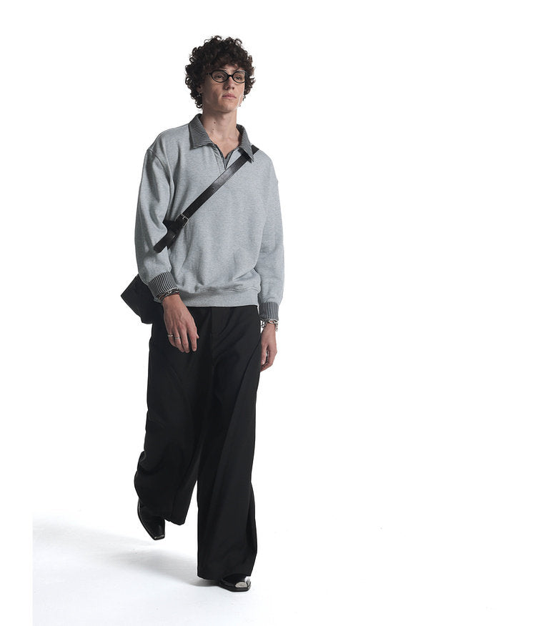 Fake Two-Piece V-Neck Sweatshirt