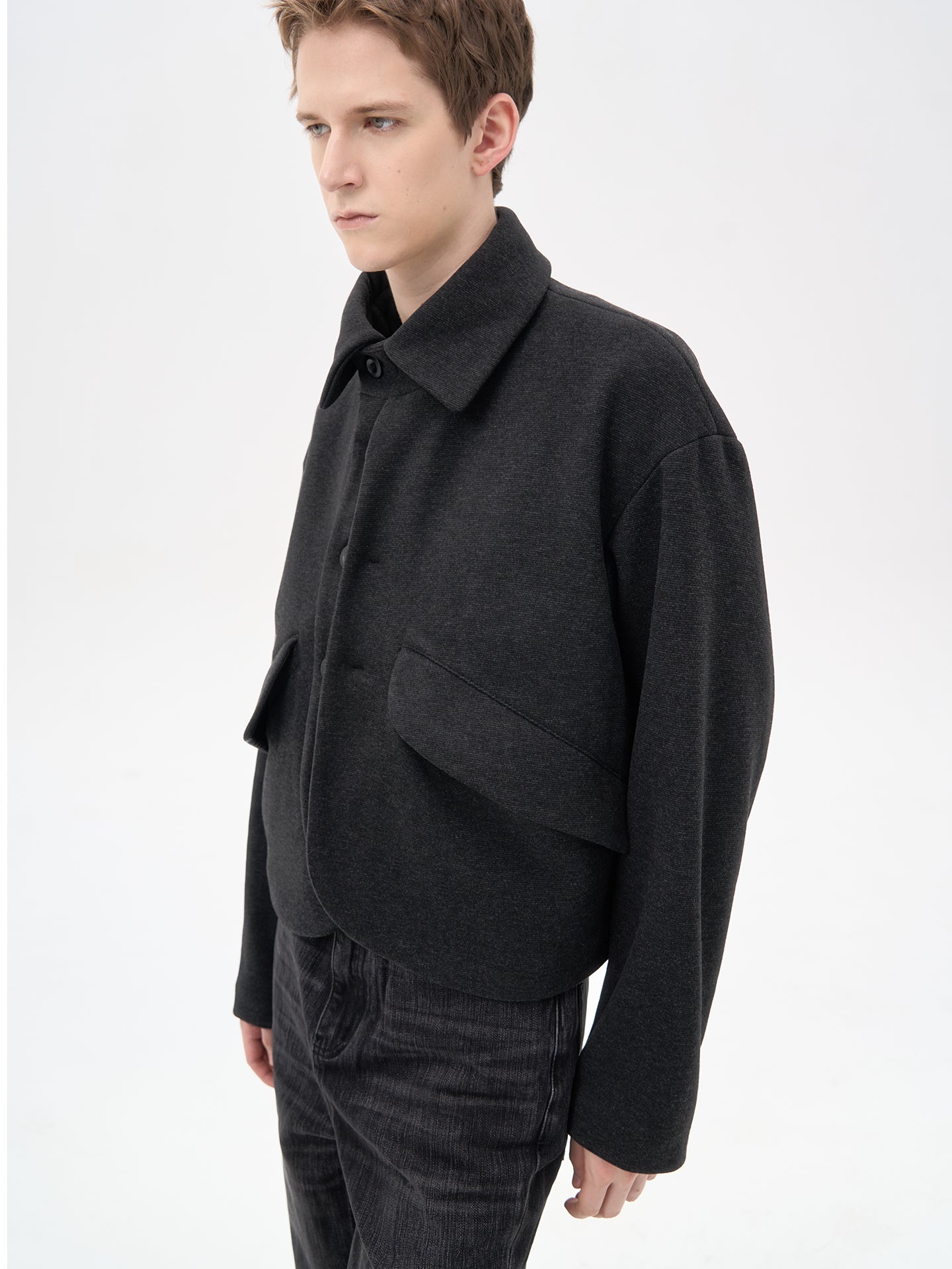 Stand Collar Cocoon Jacket