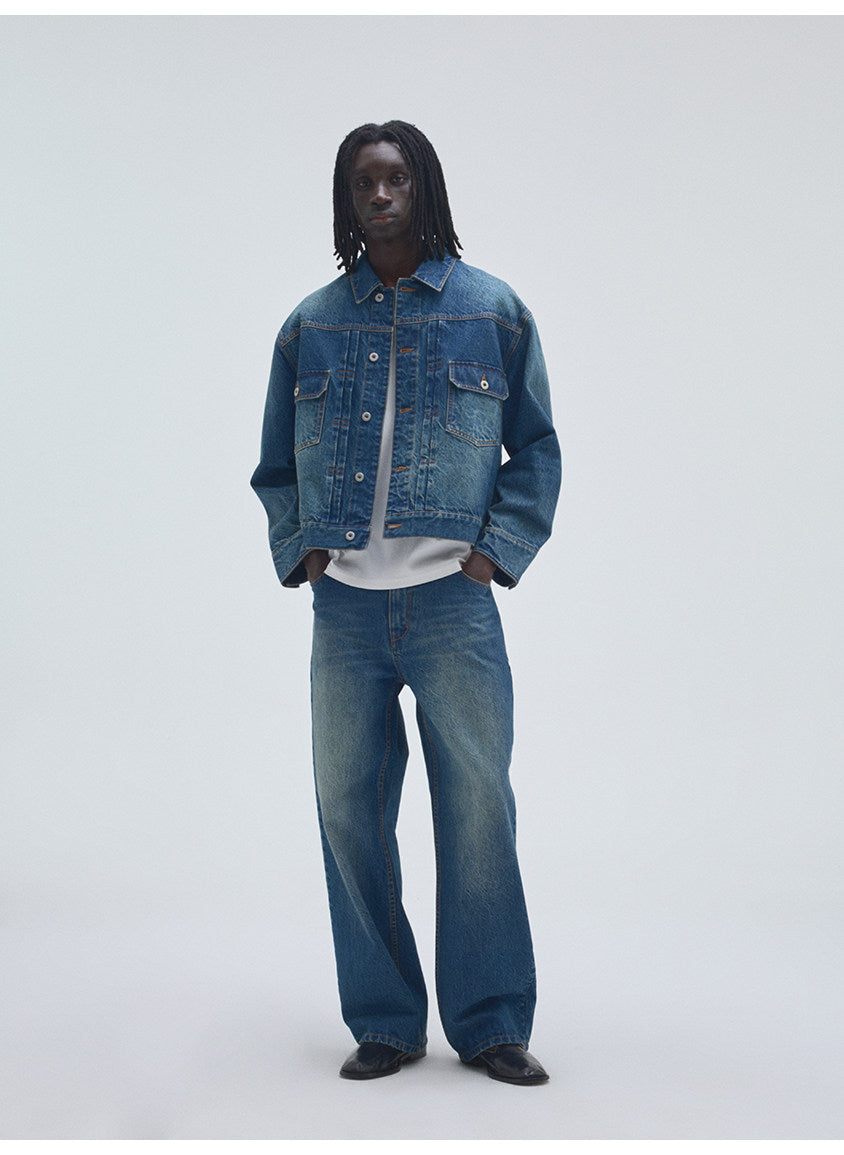 Vintage-Wash Denim Jacket