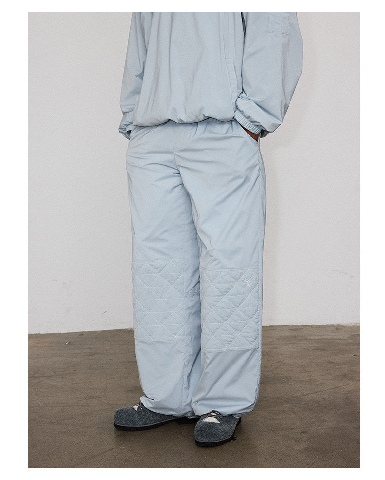 Diamond-Pattern Quilted Casual Pants