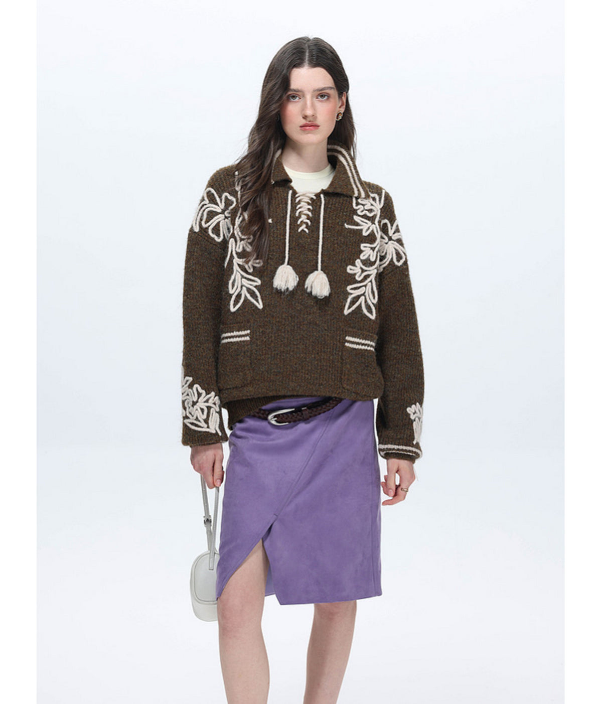 Vintage Wool-Blend Fringed Sweater