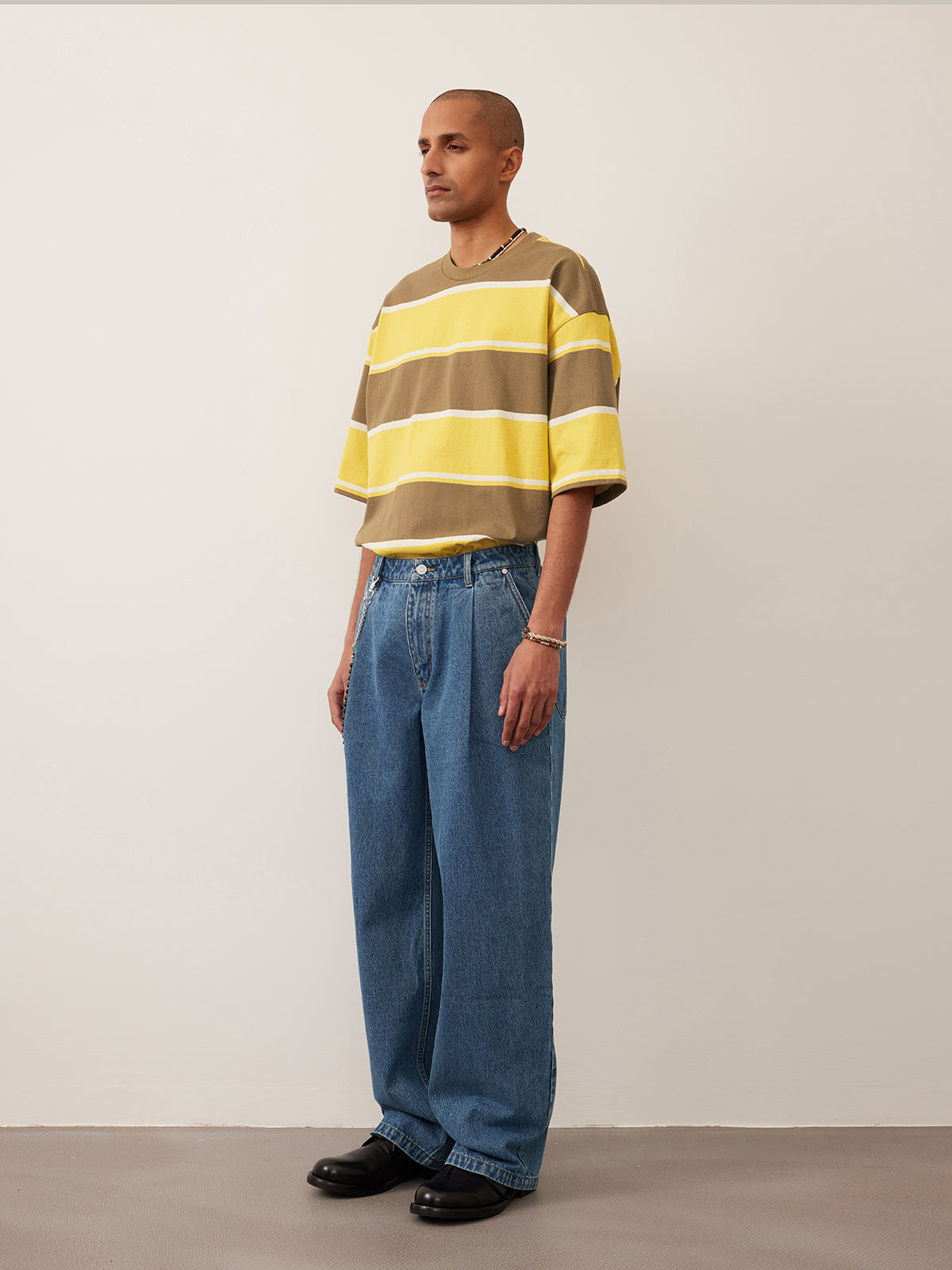 Single Pleats Loose Straight Jeans 12.25 oz.