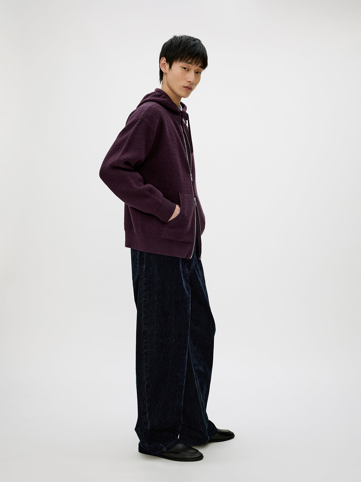 Zip-Up Hooded Cardigan