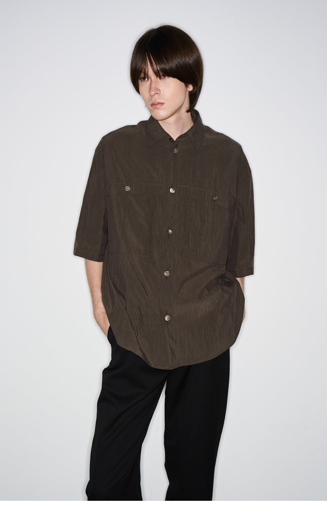 Wrinkled nylon shirt