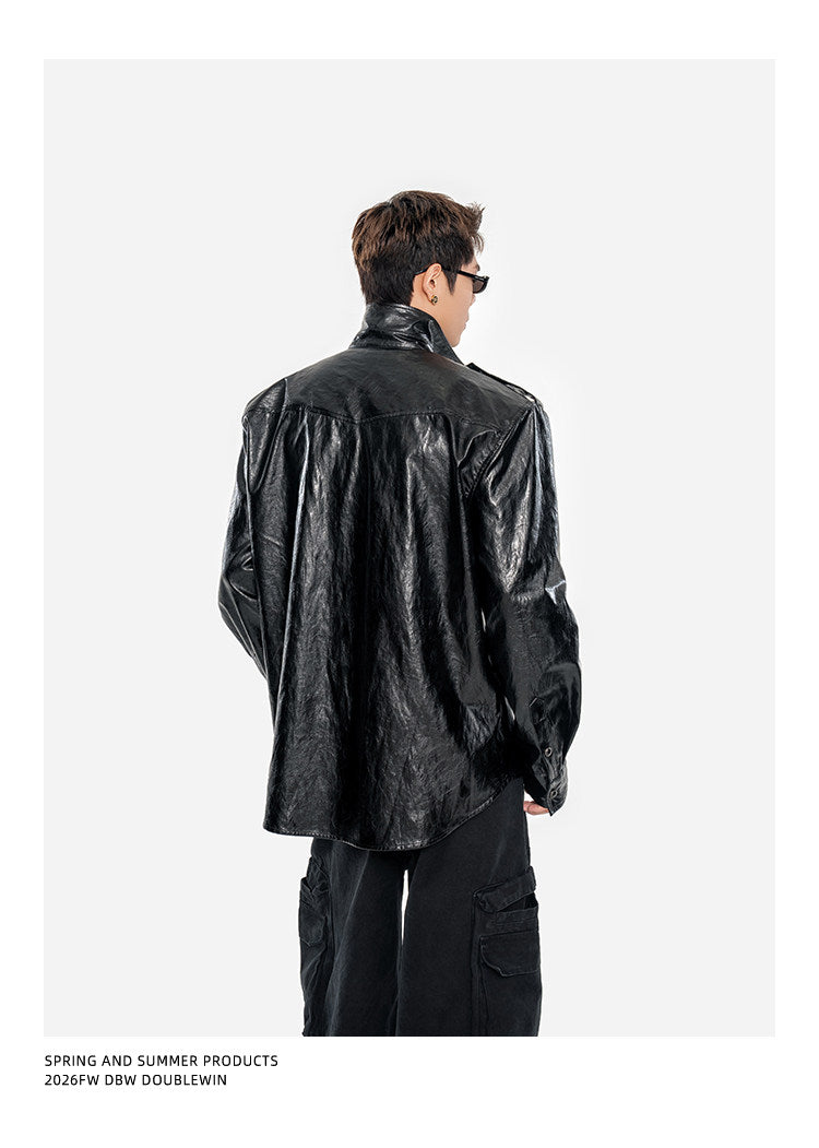 Shiny Wrinkle-Resistant Jacket