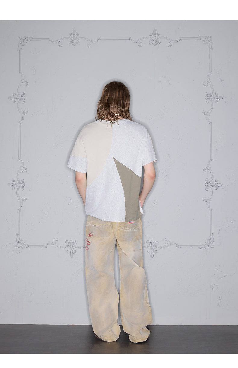 Patchwork Contrast Color T-Shirt